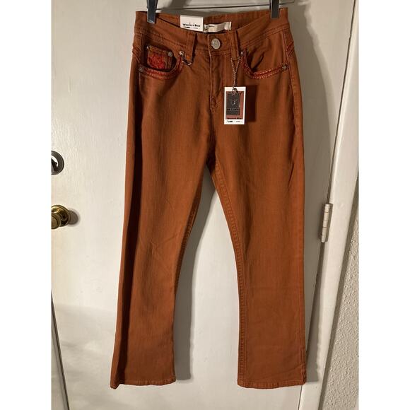 Western Blue Los Angeles Bootcut Jeans 7/30 NEW Cowgirl Festival Hippie Y2K - Picture 1 of 12